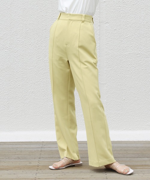 one after another NICE CLAUP（ワンアフターアナザーナイスクラップ）の「センタータックカラースラックス（スラックス・レディース・ベージュ/イエロー/ボルドー・SMALL/MEDIUM）」の2枚目の写真