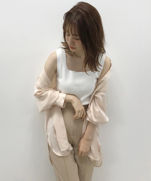 one after another NICE CLAUP（ワンアフターアナザーナイスクラップ）の「センタータックカラースラックス（スラックス・レディース・ベージュ/イエロー/ボルドー・SMALL/MEDIUM）」の7枚目の写真