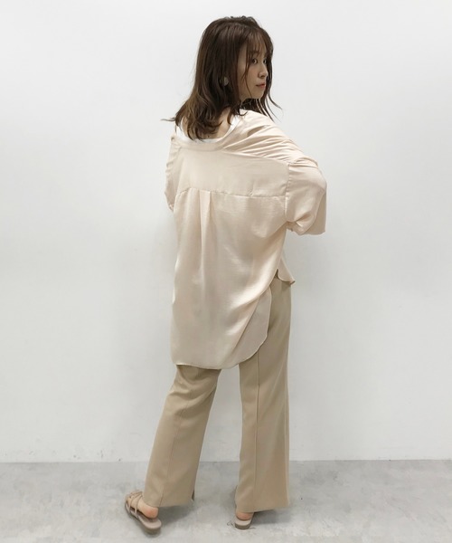 one after another NICE CLAUP（ワンアフターアナザーナイスクラップ）の「センタータックカラースラックス（スラックス・レディース・ベージュ/イエロー/ボルドー・SMALL/MEDIUM）」の5枚目の写真