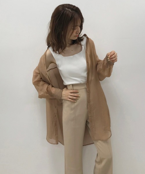 one after another NICE CLAUP（ワンアフターアナザーナイスクラップ）の「センタータックカラースラックス（スラックス・レディース・ベージュ/イエロー/ボルドー・SMALL/MEDIUM）」の9枚目の写真