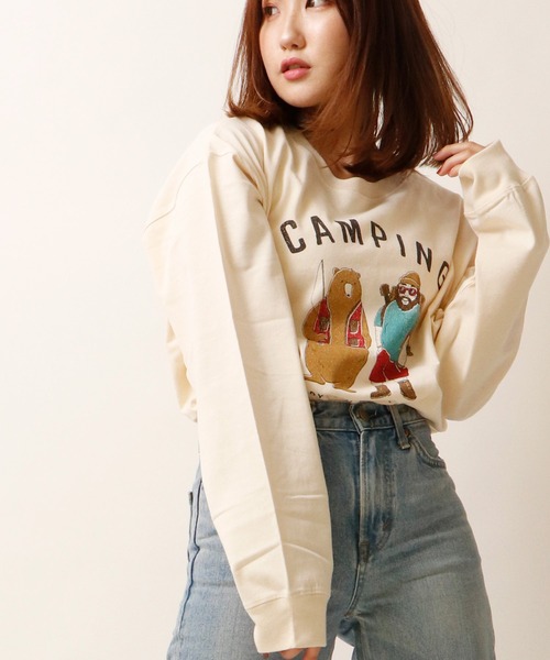 POWER TO THE PEOPLE(パワートゥーザピープル)の「POWER TO THE PEOPLE ヴィンテージイラスト&フォトプリント長袖Tシャツ(Tシャツ/カットソー・メンズ・チャコールグレー/ブラウン/オフホワイト/グリーン/サンドベージュ/ホワイト系その他/グリーン系その他/ホワイト系その他2/ホワイト系その他3/ホワイト系その他4・LL/M/L)」の6枚目の写真