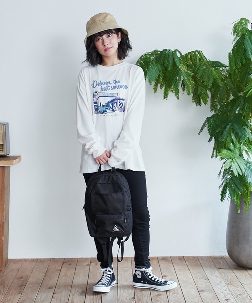 POWER TO THE PEOPLE(パワートゥーザピープル)の「POWER TO THE PEOPLE ヴィンテージイラスト&フォトプリント長袖Tシャツ(Tシャツ/カットソー・メンズ・チャコールグレー/ブラウン/オフホワイト/グリーン/サンドベージュ/ホワイト系その他/グリーン系その他/ホワイト系その他2/ホワイト系その他3/ホワイト系その他4・LL/M/L)」の13枚目の写真