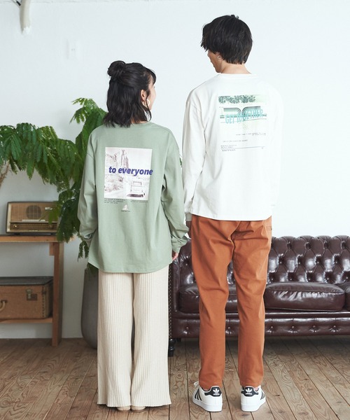 POWER TO THE PEOPLE(パワートゥーザピープル)の「POWER TO THE PEOPLE ヴィンテージイラスト&フォトプリント長袖Tシャツ(Tシャツ/カットソー・メンズ・チャコールグレー/ブラウン/オフホワイト/グリーン/サンドベージュ/ホワイト系その他/グリーン系その他/ホワイト系その他2/ホワイト系その他3/ホワイト系その他4・LL/M/L)」の12枚目の写真