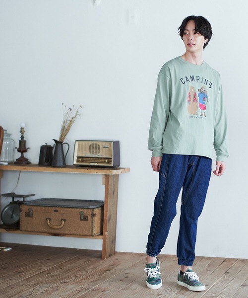 POWER TO THE PEOPLE(パワートゥーザピープル)の「POWER TO THE PEOPLE ヴィンテージイラスト&フォトプリント長袖Tシャツ(Tシャツ/カットソー・メンズ・チャコールグレー/ブラウン/オフホワイト/グリーン/サンドベージュ/ホワイト系その他/グリーン系その他/ホワイト系その他2/ホワイト系その他3/ホワイト系その他4・LL/M/L)」の16枚目の写真