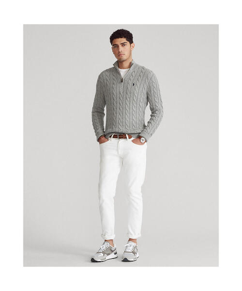 POLO RALPH LAUREN(ポロ ラルフ ローレン)の「ケーブルニット コットン セーター(ニット/セーター・メンズ・グレー系・SMALL/MEDIUM/LARGE/X-LARGE/XX-LARGE/X-SMALL)」の2枚目の写真