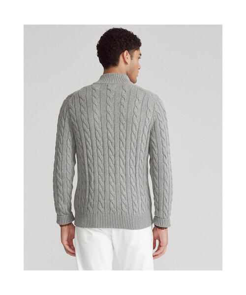 POLO RALPH LAUREN(ポロ ラルフ ローレン)の「ケーブルニット コットン セーター(ニット/セーター・メンズ・グレー系・SMALL/MEDIUM/LARGE/X-LARGE/XX-LARGE/X-SMALL)」の3枚目の写真