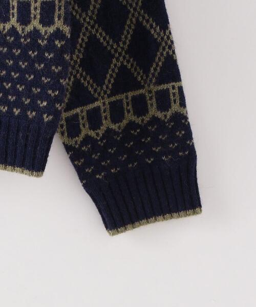 Steven Alan◆GEOMETRIC JACQUARD KNIT PULLOVER/ウール/NVY/総柄/8213-199-03 Steven Alan（スティーブンアラン）の「＜Steven Alan