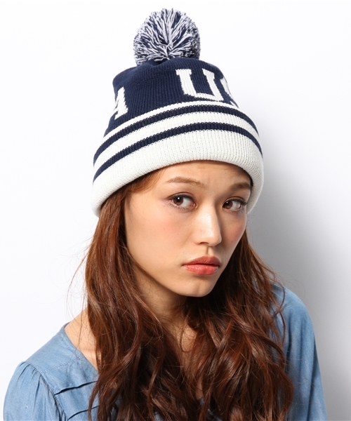 Khaju（カージュ）の「INFIELDER DESIGN:ニットキャップUSA（ニットキャップ/ビーニー・レディース・ネイビー・ONE SIZE）」の7枚目の写真