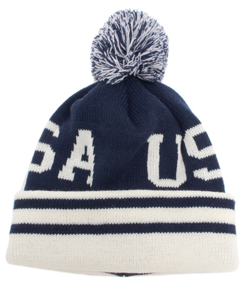 Khaju（カージュ）の「INFIELDER DESIGN:ニットキャップUSA（ニットキャップ/ビーニー・レディース・ネイビー・ONE SIZE）」の9枚目の写真