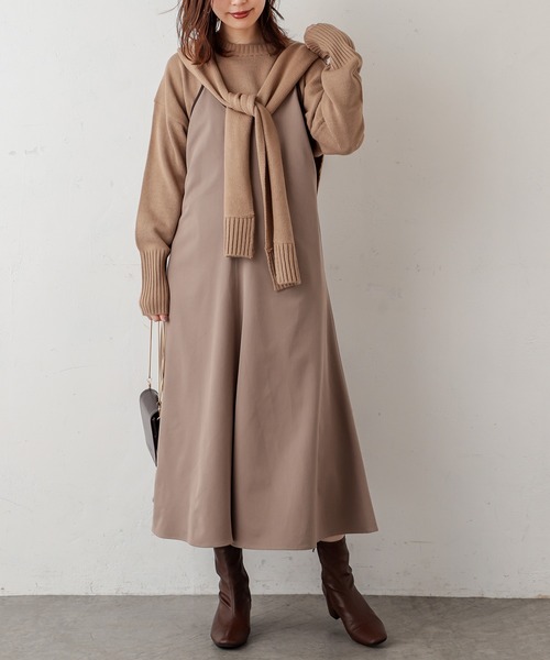 natural couture(ナチュラルクチュール)の「フロントむすびレイヤード風ニットプルオーバー(ニット/セーター・レディース・ベージュ/グレー/オフホワイト/ラベンダー・FREE)」の17枚目の写真