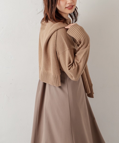 natural couture(ナチュラルクチュール)の「フロントむすびレイヤード風ニットプルオーバー(ニット/セーター・レディース・ベージュ/グレー/オフホワイト/ラベンダー・FREE)」の16枚目の写真