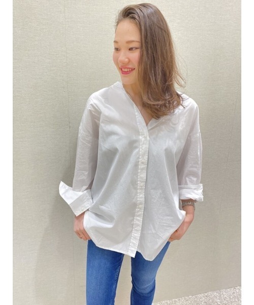 GAP（ギャップ）の「バンドカラーシャツ（シャツ/ブラウス・レディース・ミント/ベージュ/ホワイト・L/XS/M/XXS/S）」の18枚目の写真