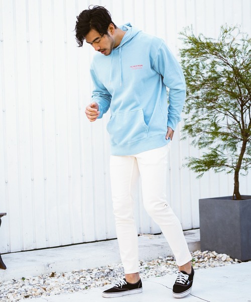 BAYFLOW（ベイフロー）の「カラープリントパーカープルオーバー L/S（パーカー・メンズ・チャコール/ライトピンク/ベージュ/マスタード/オフホワイト/サックスブルー・SMALL/MEDIUM/LARGE）」の12枚目の写真