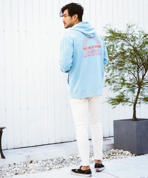 BAYFLOW（ベイフロー）の「カラープリントパーカープルオーバー L/S（パーカー・メンズ・チャコール/ライトピンク/ベージュ/マスタード/オフホワイト/サックスブルー・SMALL/MEDIUM/LARGE）」の13枚目の写真