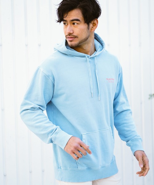 BAYFLOW（ベイフロー）の「カラープリントパーカープルオーバー L/S（パーカー・メンズ・チャコール/ライトピンク/ベージュ/マスタード/オフホワイト/サックスブルー・SMALL/MEDIUM/LARGE）」の14枚目の写真