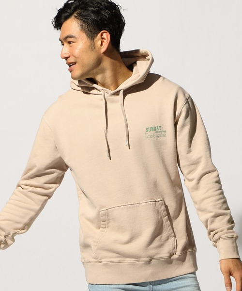 BAYFLOW（ベイフロー）の「カラープリントパーカープルオーバー L/S（パーカー・メンズ・チャコール/ライトピンク/ベージュ/マスタード/オフホワイト/サックスブルー・SMALL/MEDIUM/LARGE）」の20枚目の写真