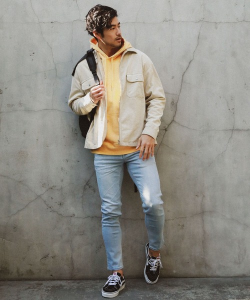 BAYFLOW（ベイフロー）の「カラープリントパーカープルオーバー L/S（パーカー・メンズ・チャコール/ライトピンク/ベージュ/マスタード/オフホワイト/サックスブルー・SMALL/MEDIUM/LARGE）」の10枚目の写真