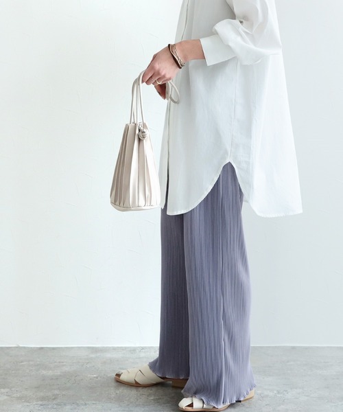 reca（レカ）の「カットプリーツイージーパンツ（その他パンツ・レディース・ピンク/アイボリー/ブルー/ブラック/ライトグリーン・M）」の4枚目の写真