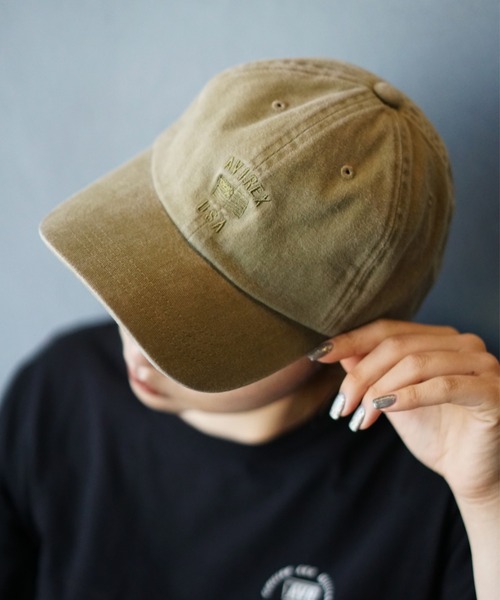 AVIREX（アヴィレックス）の「【WEB&DEPOT限定】ピグメント6パネルキャップ/ PIGMENT 6PANEL CAP（キャップ・レディース・ブラック/オレンジ/セージグリーン・FREE）」の3枚目の写真