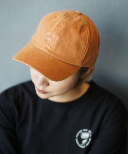 AVIREX（アヴィレックス）の「【WEB&DEPOT限定】ピグメント6パネルキャップ/ PIGMENT 6PANEL CAP（キャップ・レディース・ブラック/オレンジ/セージグリーン・FREE）」の5枚目の写真