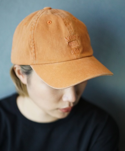 AVIREX（アヴィレックス）の「【WEB&DEPOT限定】ピグメント6パネルキャップ/ PIGMENT 6PANEL CAP（キャップ・レディース・ブラック/オレンジ/セージグリーン・FREE）」の7枚目の写真