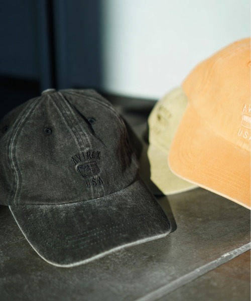 AVIREX（アヴィレックス）の「【WEB&DEPOT限定】ピグメント6パネルキャップ/ PIGMENT 6PANEL CAP（キャップ・レディース・ブラック/オレンジ/セージグリーン・FREE）」の8枚目の写真