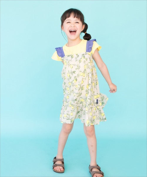 RAGMART（ラグマート）の「プリントサンドレス 花柄 レモン柄 果実柄（ワンピース・キッズ・ベージュ/ピンク/レッド・95cm/80ｃｍ/90cm）」の8枚目の写真
