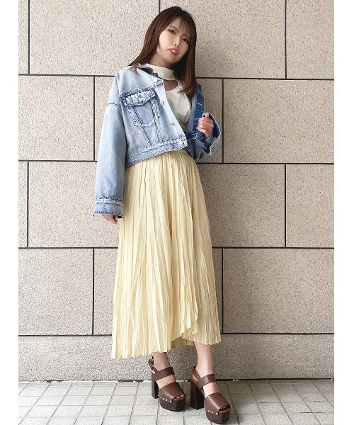 one way（ワンウェイ）の「【oneway】イレヘムワッシャースカート（スカート・レディース・ホワイト/ライトグレー/ライトイエロー/ライトグリーン・FREE）」の4枚目の写真