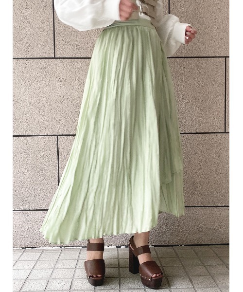 one way（ワンウェイ）の「【oneway】イレヘムワッシャースカート（スカート・レディース・ホワイト/ライトグレー/ライトイエロー/ライトグリーン・FREE）」の3枚目の写真