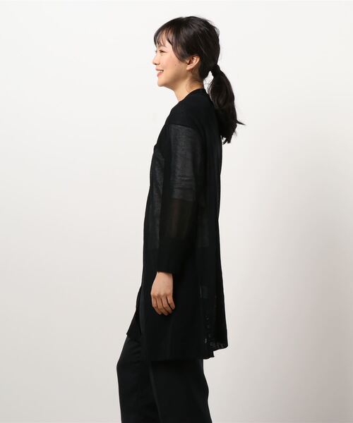 Bou Jeloud（ブージュルード）の「さらさらサイドボタンミドルカーディガン（カーディガン/ボレロ・レディース・ブラック/ベージュ/ブルー/ライトカーキ/マスタード/イエロー・FREE）」の7枚目の写真