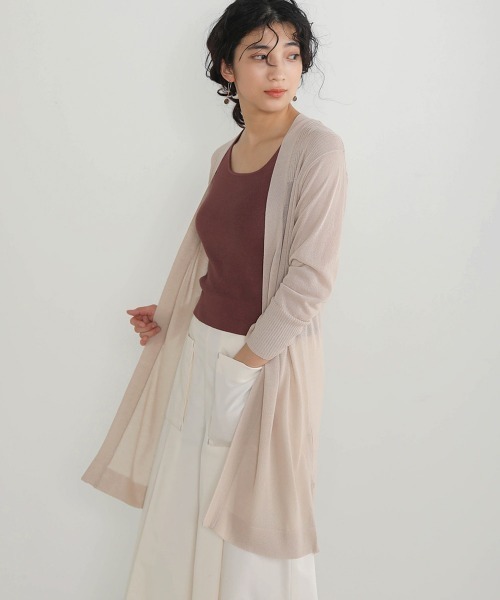 Bou Jeloud（ブージュルード）の「さらさらサイドボタンミドルカーディガン（カーディガン/ボレロ・レディース・ブラック/ベージュ/ブルー/ライトカーキ/マスタード/イエロー・FREE）」の3枚目の写真