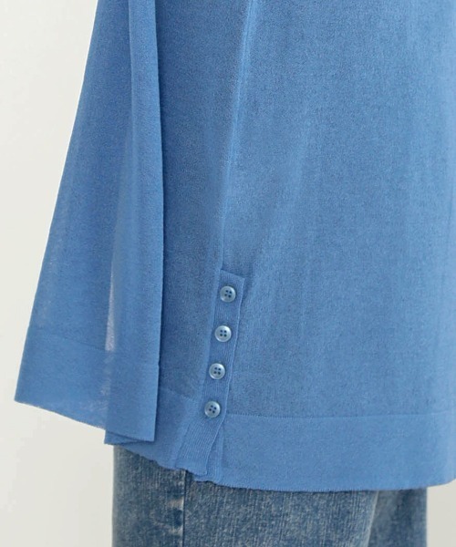 Bou Jeloud（ブージュルード）の「さらさらサイドボタンミドルカーディガン（カーディガン/ボレロ・レディース・ブラック/ベージュ/ブルー/ライトカーキ/マスタード/イエロー・FREE）」の22枚目の写真