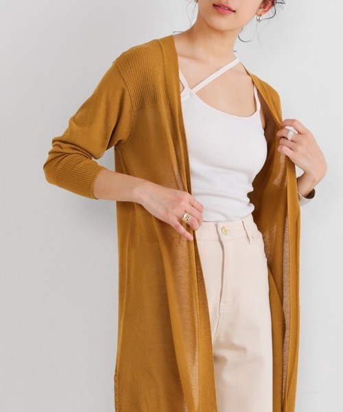 Bou Jeloud（ブージュルード）の「さらさらサイドボタンミドルカーディガン（カーディガン/ボレロ・レディース・ブラック/ベージュ/ブルー/ライトカーキ/マスタード/イエロー・FREE）」の12枚目の写真