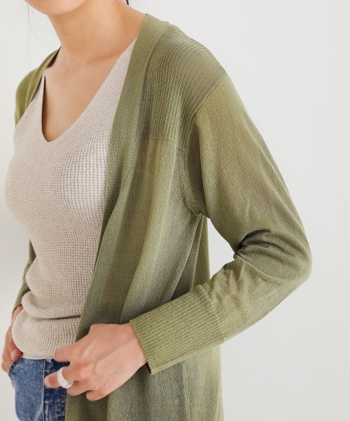 Bou Jeloud（ブージュルード）の「さらさらサイドボタンミドルカーディガン（カーディガン/ボレロ・レディース・ブラック/ベージュ/ブルー/ライトカーキ/マスタード/イエロー・FREE）」の15枚目の写真