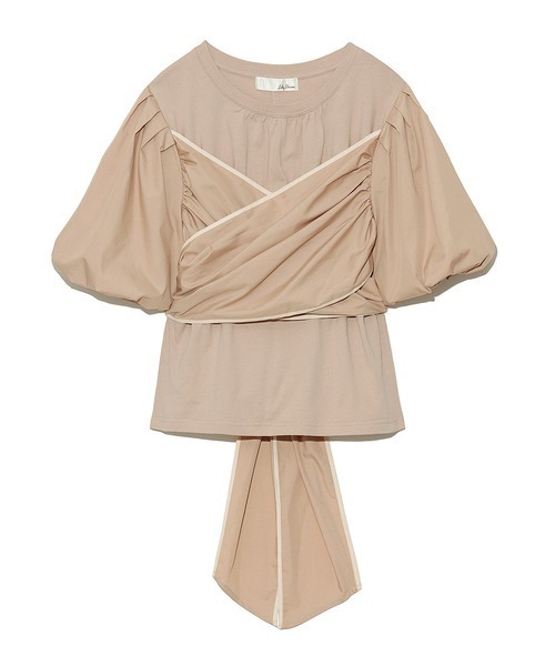 LILY BROWN(リリーブラウン)の「ビスチェドッキングカットトップス(Tシャツ/カットソー・レディース・ブラック/ベージュ/オフホワイト・FREE)」の3枚目の写真