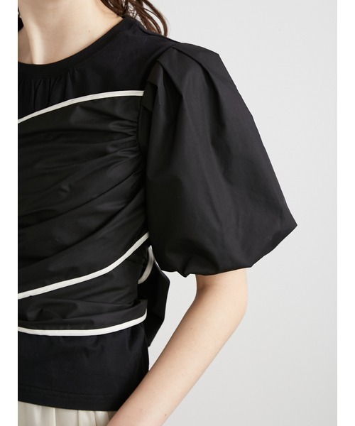 LILY BROWN(リリーブラウン)の「ビスチェドッキングカットトップス(Tシャツ/カットソー・レディース・ブラック/ベージュ/オフホワイト・FREE)」の5枚目の写真