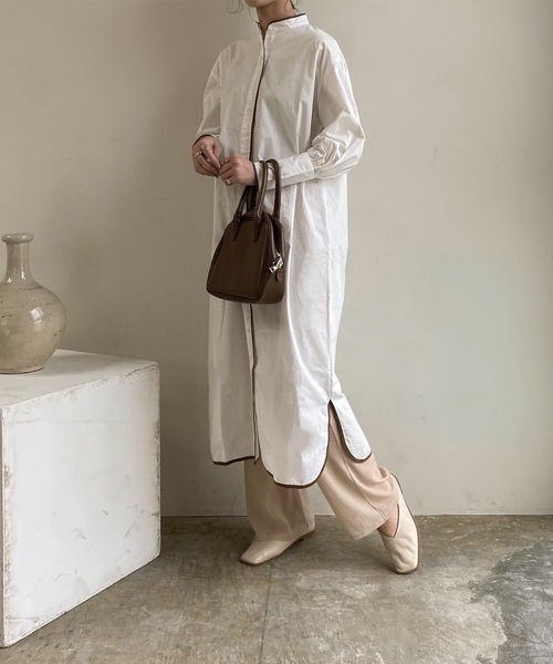 Amiur（エミレ）の「band color shirt ops（ワンピース・レディース・ホワイト/クリーム・FREE）」の4枚目の写真