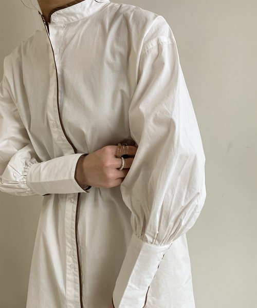 Amiur（エミレ）の「band color shirt ops（ワンピース・レディース・ホワイト/クリーム・FREE）」の13枚目の写真