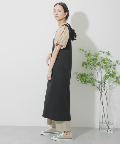 SENSE OF PLACE by URBAN RESEARCH（センスオブプレイスバイアーバンリサーチ）の「ボリュームスリーブドッキングトップ（Tシャツ/カットソー・レディース・オフホワイト/ベージュ/ブラック・ONE）」の9枚目の写真