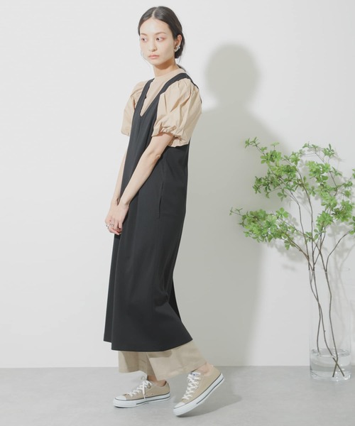 SENSE OF PLACE by URBAN RESEARCH（センスオブプレイスバイアーバンリサーチ）の「ボリュームスリーブドッキングトップ（Tシャツ/カットソー・レディース・オフホワイト/ベージュ/ブラック・ONE）」の10枚目の写真