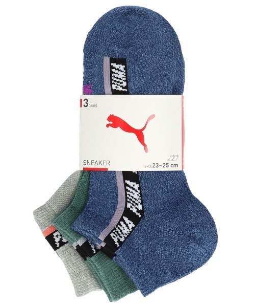 Puma レディース 消臭加工 甲メッシュ ロゴサイドライン 3足組 スニーカーソックス ソックス 靴下 Puma プーマ のファッション通販 Zozotown