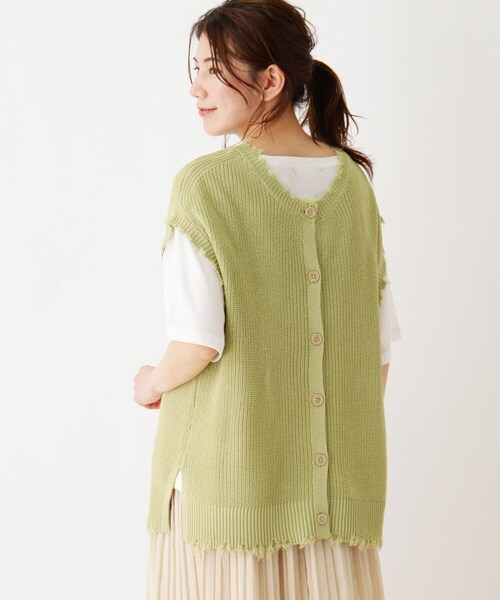 SHOO・LA・RUE(シューラルー)の「◆【2点セット】ダメージ前後2WAYニットベストセット(ベスト・レディース・ライトグリーン/アイボリー・02/03)」の9枚目の写真