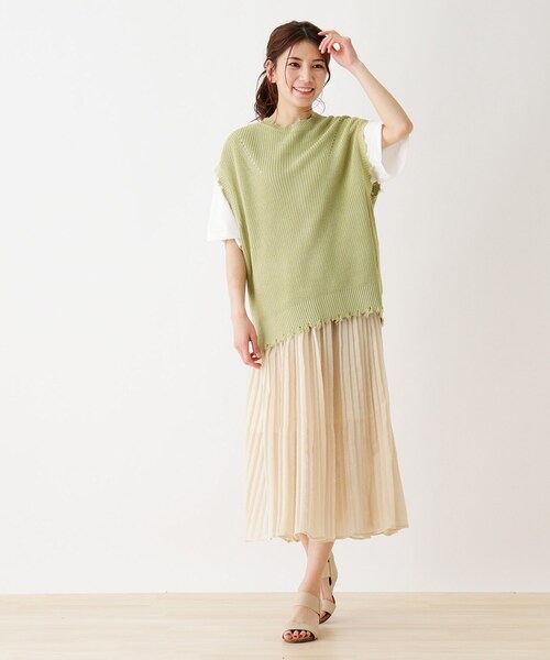 SHOO・LA・RUE(シューラルー)の「◆【2点セット】ダメージ前後2WAYニットベストセット(ベスト・レディース・ライトグリーン/アイボリー・02/03)」の13枚目の写真