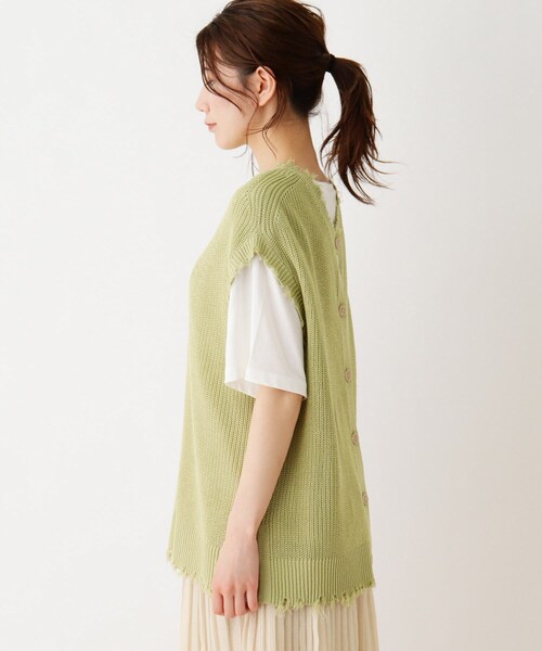 SHOO・LA・RUE(シューラルー)の「◆【2点セット】ダメージ前後2WAYニットベストセット(ベスト・レディース・ライトグリーン/アイボリー・02/03)」の4枚目の写真