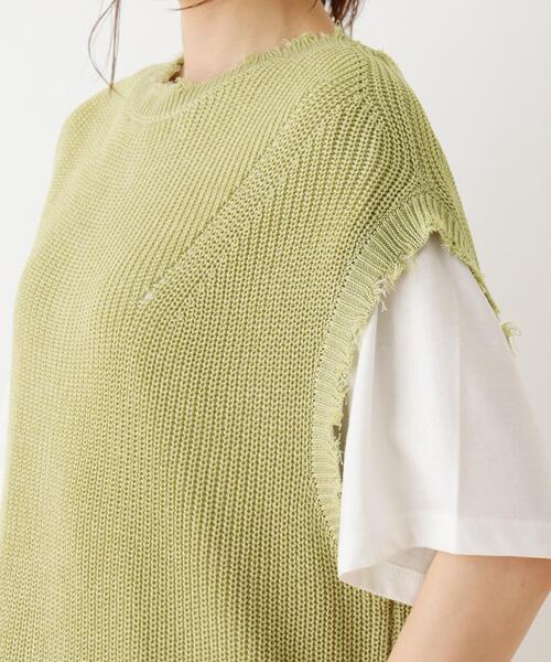 SHOO・LA・RUE(シューラルー)の「◆【2点セット】ダメージ前後2WAYニットベストセット(ベスト・レディース・ライトグリーン/アイボリー・02/03)」の6枚目の写真