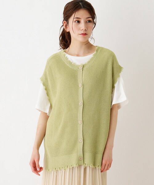 SHOO・LA・RUE(シューラルー)の「◆【2点セット】ダメージ前後2WAYニットベストセット(ベスト・レディース・ライトグリーン/アイボリー・02/03)」の14枚目の写真