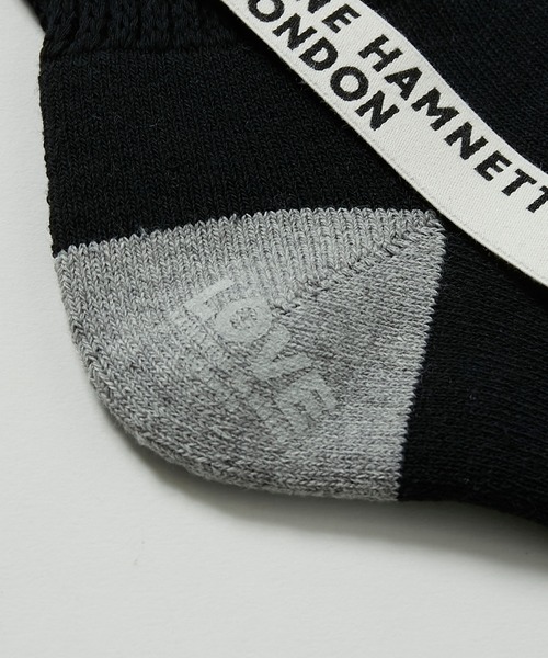 KATHARINE HAMNETT LONDON （キャサリンハムネットロンドン）の「KATHARINE HAMNETT LONDON/キャサリンハムネットロンドン Recover ribbon short socks（ソックス/靴下・メンズ・ブラック/グレー・FREE/25-27CM）」の7枚目の写真