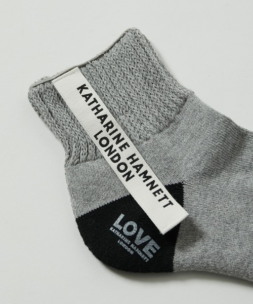 KATHARINE HAMNETT LONDON （キャサリンハムネットロンドン）の「KATHARINE HAMNETT LONDON/キャサリンハムネットロンドン Recover ribbon short socks（ソックス/靴下・メンズ・ブラック/グレー・FREE/25-27CM）」の12枚目の写真