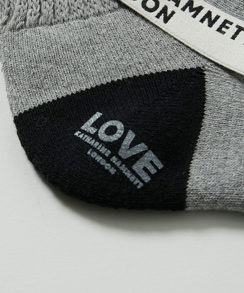 KATHARINE HAMNETT LONDON （キャサリンハムネットロンドン）の「KATHARINE HAMNETT LONDON/キャサリンハムネットロンドン Recover ribbon short socks（ソックス/靴下・メンズ・ブラック/グレー・FREE/25-27CM）」の14枚目の写真