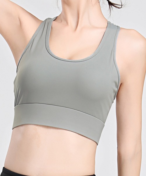 DAY CLOSET（デイ クローゼット）の「レディース　3段階で調節バックメッシュフィットネスブラトップ（スポーツブラ・レディース・グレー/ワイン/ブラック/ミント・M/L/S/LL）」の9枚目の写真